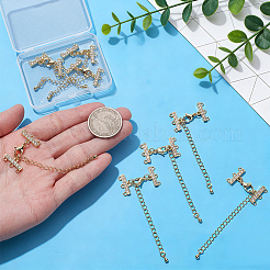 8Pcs Brass Micro Pave Clear Cubic Zirconia Slide Lock Clasps&nbsp;HJEW-UN00140