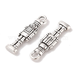 チベットのスタイル合金の兵士のペンダント  鉛フリー＆カドミウムフリー  アンティークシルバー  27x7x3mm  穴：3mm&nbsp;TIBEP-GC160-AS-RS