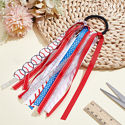 ポリエステル製の髪の結び付き  レース  レッド  240mm  内径：45mm&nbsp;OHAR-WH0033-005B
