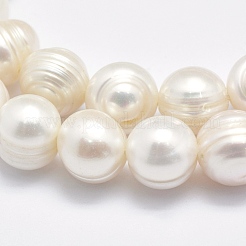 天然養殖淡水パールビーズ連売り  ポテト  ベージュ  10~11x9~10mm  穴：0.8mm  約37個/連  13.8インチ（35cm）&nbsp;PEAR-F007-01