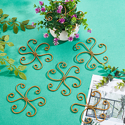 鉄製プランター  花  アンティーク黄金  105x103x3mm&nbsp;AJEW-WH0270-702