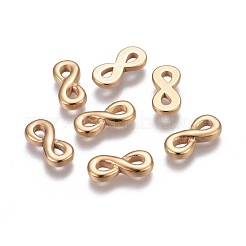 304ステンレススチールリンクコネクター  無限大  ゴールドカラー  13x6x2~2.2mm  穴：3x1.5~2mm&nbsp;STAS-P231-60G