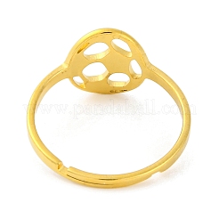 201ステンレススチール製調節可能な女性用リング  サッカー/花/猫/ハート/犬  サッカー  12mm  内径：18mm&nbsp;RJEW-D082-03A