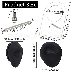 ソフトシリコンフレキシブルモデルボディパーツディスプレイ  ピアス縫合鍼治療のためのジュエリーディスプレイ教育ツール  目  7.5x6.1x3.35cm&nbsp;ODIS-WH0061-29B