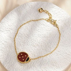 304 Stainless Steel Cable Chain Charm Bracelets for Women&nbsp;BJEW-U024-02G-02
