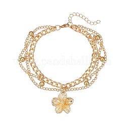 Flower Alloy Charm Chain Tassel Anklets for Women&nbsp;FS-WGA4657-02