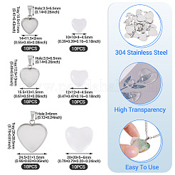 DIY Heart 304 Stainless Steel Pendant Making Kits&nbsp;DIY-TA0014-36