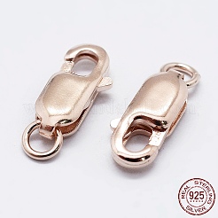 925スターリングシルバーカニカン  スタンプ925個付き  ローズゴールド  8x4x2mm  穴：1mm&nbsp;STER-K167-075A-RG
