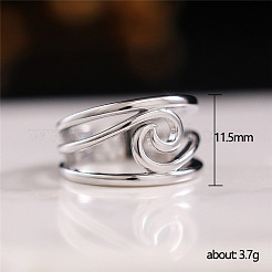 女性用ウェーブ真鍮指輪  プラチナ  usサイズ10（19.8mm）&nbsp;FS-WG2693B-05