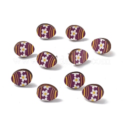 Natual Wood Easter Stud Earrings&nbsp;EJEW-C013-02A