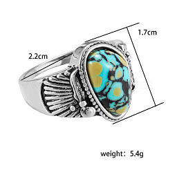 Fashionable Alloy & Turquoise Finger Rings&nbsp;FS-WGDFDBB-04