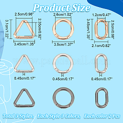 18Pcs 9 Styles Alloy Spring Gate Rings&nbsp;FIND-WR0007-93