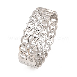 女性用304ステンレススチールバングル  ステンレス鋼色  内径：2-3/8x1-7/8インチ（6x4.9cm）&nbsp;BJEW-Z155-04P