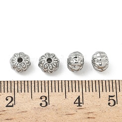 304ステンレススチールビーズ  花  ステンレス鋼色  6x4.8mm  穴：1mm&nbsp;STAS-D204-20P