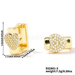 Brass Heart Hoop Earrings&nbsp;MF3447-1