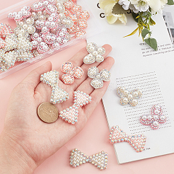 36個6スタイルの不織布装飾アクセサリー  クリスタルアブラインストーンとプラスチックパール  DIY服用  バッグ  パンツ  靴の装飾  ミックスシェイプ  ミックスカラー  24~28x29~33x4.5~6.5mm  6個/スタイル&nbsp;DIY-AR0002-26