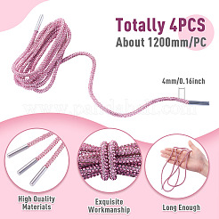 4Pcs Rhinestone Round Cord Shoelace&nbsp;FIND-TA0010-44P-03