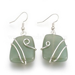 Natural Gemstone Dangle Earrings&nbsp;EJEW-F171-01