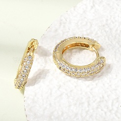 Brass Micro Pave Cubic Zirconia Hoop Earrings&nbsp;LS-KK-CBA8324-24G-04