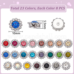 184Pcs 23 Colors Flower Sew on Rhinestones&nbsp;RB-GA0001-06