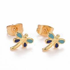 304 Stainless Steel Enamel Stud Earrings&nbsp;EJEW-C019-02