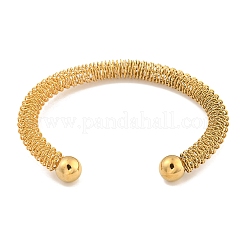 Ion Plating(IP) Hollowed 304 Stainless Steel Cuff Bangles for Women Men&nbsp;BJEW-P331-13G