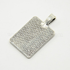 Tibetan Style Alloy Rectangle Pendant Cabochon Settings&nbsp;TIBEP-M021-A-05AS-RS