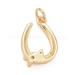Rack Plating Brass Clear Cubic Zirconia Pendants&nbsp;KK-M229-30G