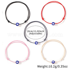 Handmade Punk Style Evil Eye Glass Seed Beads Braided Bead Bracelet&nbsp;HU3353