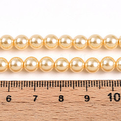 ベーキングペイントパール化ガラスパールビーズ連売り  ラウンド  淡いチソウ  6mm  穴：0.8mm  約69~70個/連  15.75~15.94インチ（40~40.5cm）&nbsp;HY-N002-6mm-A09