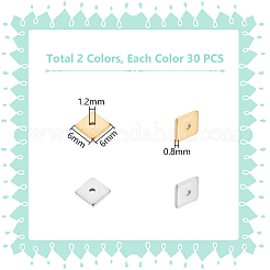60Pcs 2 Colors 304 Stainless Steel Spacer Beads&nbsp;STAS-UN0059-53
