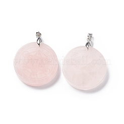 Natural Rose Quartz Pendants&nbsp;G-P491-04P-07