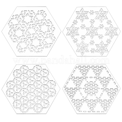 アクリル刺繍テンプレート1セット  六角  123x105x3mm  4個/セット&nbsp;AJEW-BC0007-79B