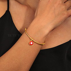 Real 18K Gold Plated 201 Stainless Steel Adjustable Cuff Bangles&nbsp;BM4462-1