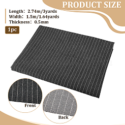 3ヤードのポリエステルストライプ生地  服装アクセサリー  ブラック  1500x0.5mm&nbsp;DIY-FG0010-65