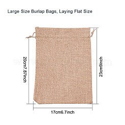 黄麻布ラッピングポーチ巾着袋  ペルー  23x17cm&nbsp;ABAG-BC0001-04