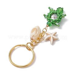 Tortoise Glass Seed Beaded Keychain&nbsp;KEYC-MZ00023-02
