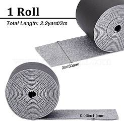 フラットマイクロファイバーイミテーションレザーコード  服飾材料  グレー  50x1.5mm  約2.19ヤード（2m）/ロール&nbsp;LC-WH0006-07D-02