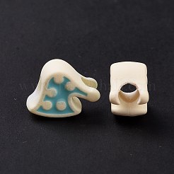 ラバー加工アクリルヨーロッパビーズ  エナメル  大穴ビーズ  帽子  ミックスカラー  11x12x7.3mm  穴：4.3mm&nbsp;SACR-E009-04