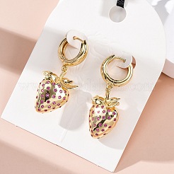 Brass Micro Pave Cubic Zirconia Hoop Earrings&nbsp;EJEW-R016-23G