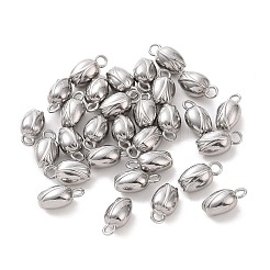 変色しない304ステンレススチールチャーム  はすの実  ステンレス鋼色  10x5.5x5mm  穴：1.5mm&nbsp;STAS-F287-32P