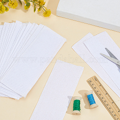 しおり用ポリコットンアイーダ布20枚  長方形  ホワイト  190x66x1mm&nbsp;DIY-SP0006-76
