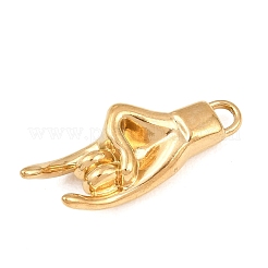 304ステンレスペンダント  ゴールドカラー  岩のジェスチャー  28x10.5x6mm  穴：3x2mm&nbsp;STAS-K322-02A-G