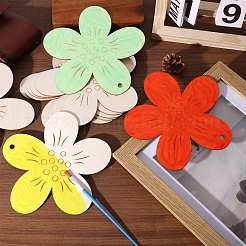 Unfinished Wood Flower Pendants&nbsp;AJEW-WH0270-733