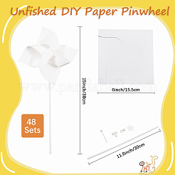 48 Sets Paper & PVC Blank DIY Pinwheels Craft for Kids Art and Craft&nbsp;FIND-CP0002-60