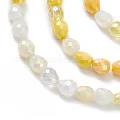 Gradient Color Electroplate Glass Bead Strands&nbsp;X-GLAA-E042-04D