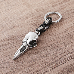 Vintage 304 Stainless Steel Raven Skull Keychains&nbsp;VE1256