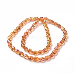 Transparent Electroplate Glass Beads Strands&nbsp;GLAA-C025-02