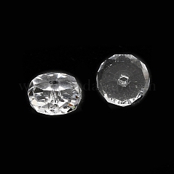 模造オーストリアクリスタルビーズ  グレードAAA  多面カット  フラットラウンド  透明  8x3.5mm  穴：0.9~1mm&nbsp;X-SWAR-F078-4x8mm-01