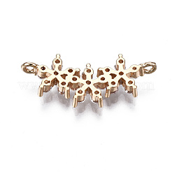 Brass Micro Pave Clear Cubic Zirconia Links Connectors&nbsp;KK-S359-151-RS